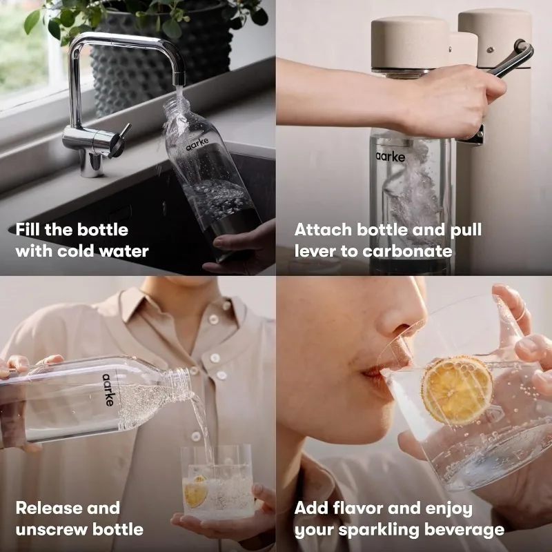 aarke - Carbonator III Premium Carbonator-Sparkling & Seltzer Water Maker-Soda Maker with PET Bottle (Stainless Steel)