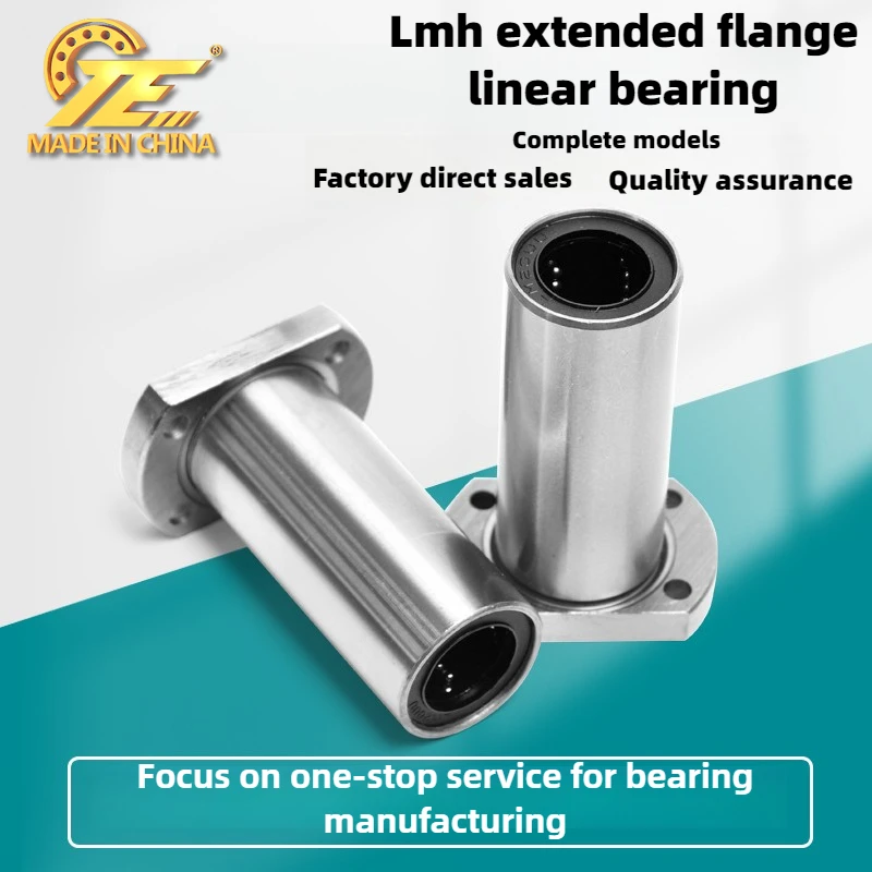 1Pcs  Electroplating anti-rust medium length trimmed LHFCD6 8 10 12 16 20 25 30 flange linear bearing