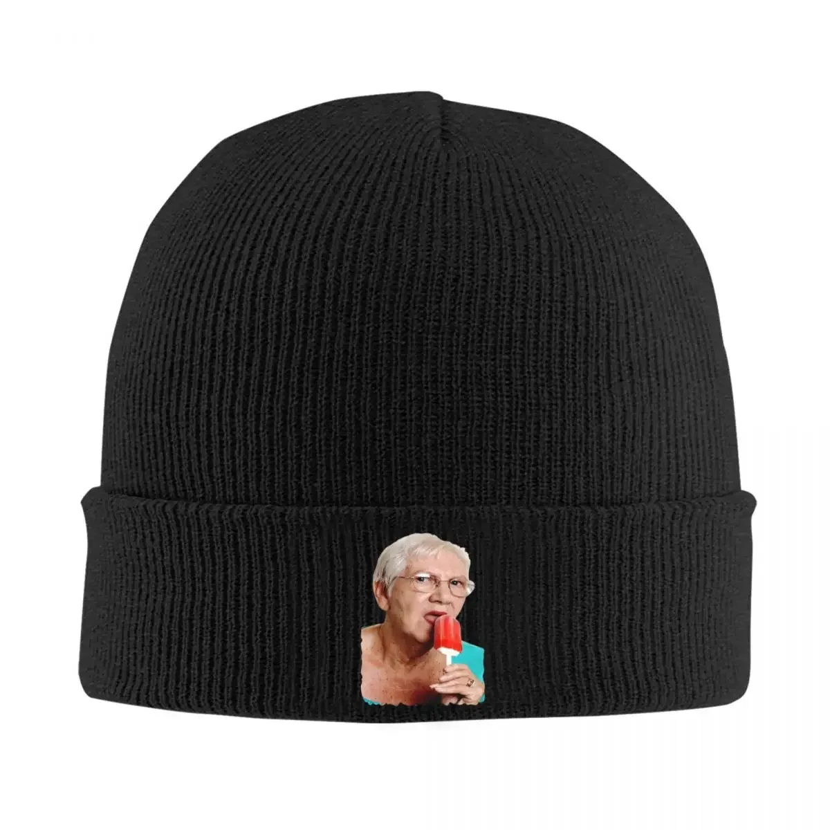 Grandma Granny Ice Cream Warm Knitted Cap Hip Hop Bonnet Hat Autumn Winter Outdoor Beanies Hats for Men Women Adult