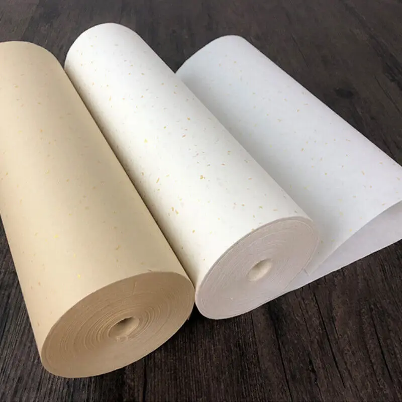 Rolo de papel xuan com dísticos de ponto dourado, papel de arroz para prática de caligrafia, pintura diy, escrita, papel sumi em branco, novo