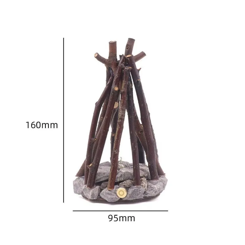 Handmade branches, burning flame lamps, tabletop creative decorative ornaments, brown c