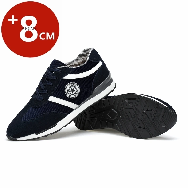 Zapatos deportivos con aumento de altura para hombre, plantilla de elevador de 8cm, zapatillas informales de moda, zapatos de elevación transpirables cómodos