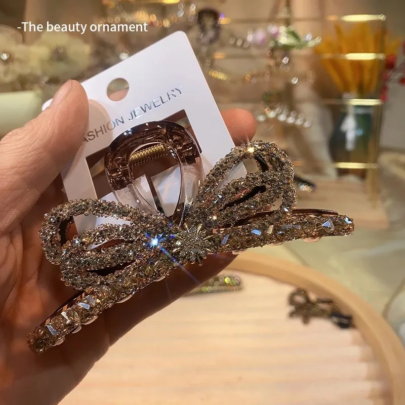 جديد الكورية تصميم صغير كريستال القوس مشبك شعر كليب إكسسوارات الشعر الأنيقة للنساء