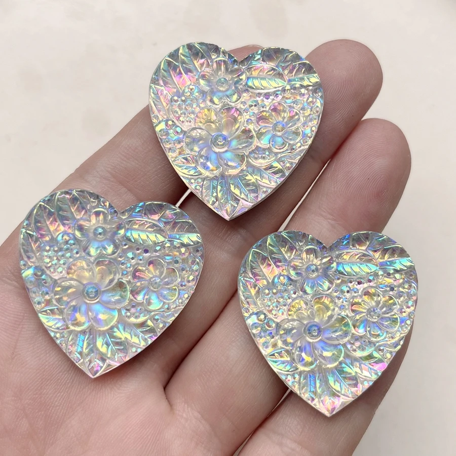 Super bright Pattern Heart AB color Resin Rhinestone Flat back diy Jewelry Gift Decoration Crystal scrapbook decoration10pcs/lot