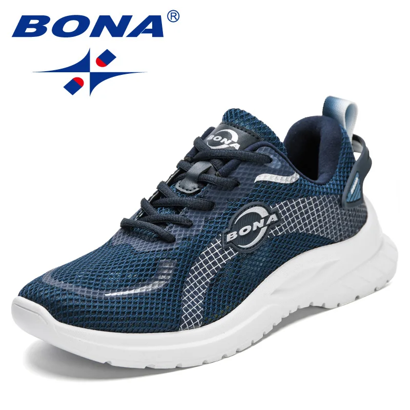 BONA 2023 New Designers Man Leisure Shoe Casual Shoes Breathable Outdoor Mesh Light Sneakers Men Fashion Casual Shoes