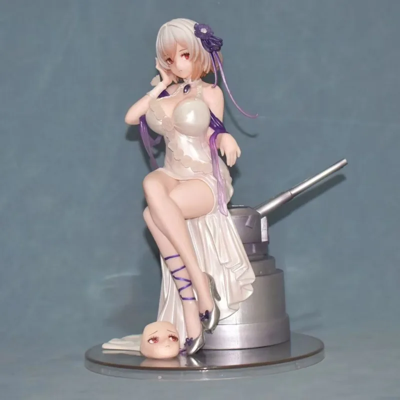 

New Azur Lane Sirius Pure White Rose Changeable Face Sitting Dress Ship Costume Beautiful Girl Figure Model Ornament