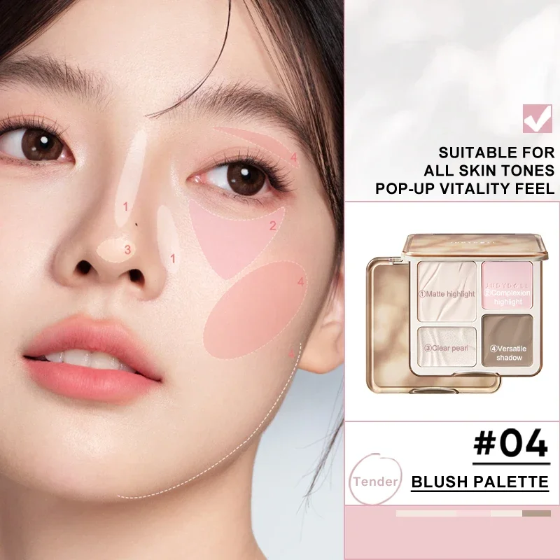 Judydoll Highlight Contouring Palette Umfassende Contour Palette Matte Highlight Brightening Expansion Facial Nose Shadow