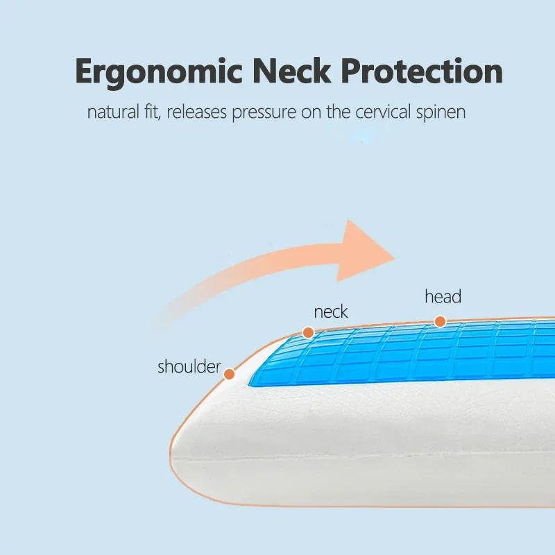 Imagem -04 - Travesseiro de Espuma de Memória Conforto de Longa Duração Gel Premium Travesseiro Fresco para Dormir Travesseiro de Gel Espuma de Memória