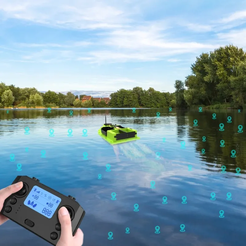 D19 GPS RC Bait Boat 600M 4 Hoppers 2kg 12000mAh LED Night Fishing view 3