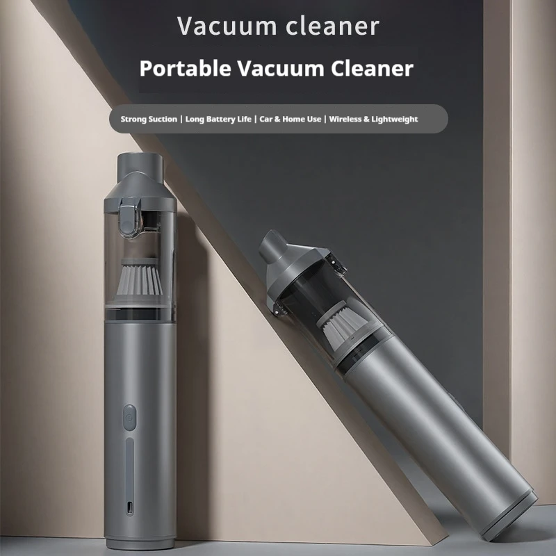 Handheld Portable Vacuum Cleaner 16000pa Strong Suction Wireless Rechargeable Car Home Use Blower Inflator Lightweight 2000mah