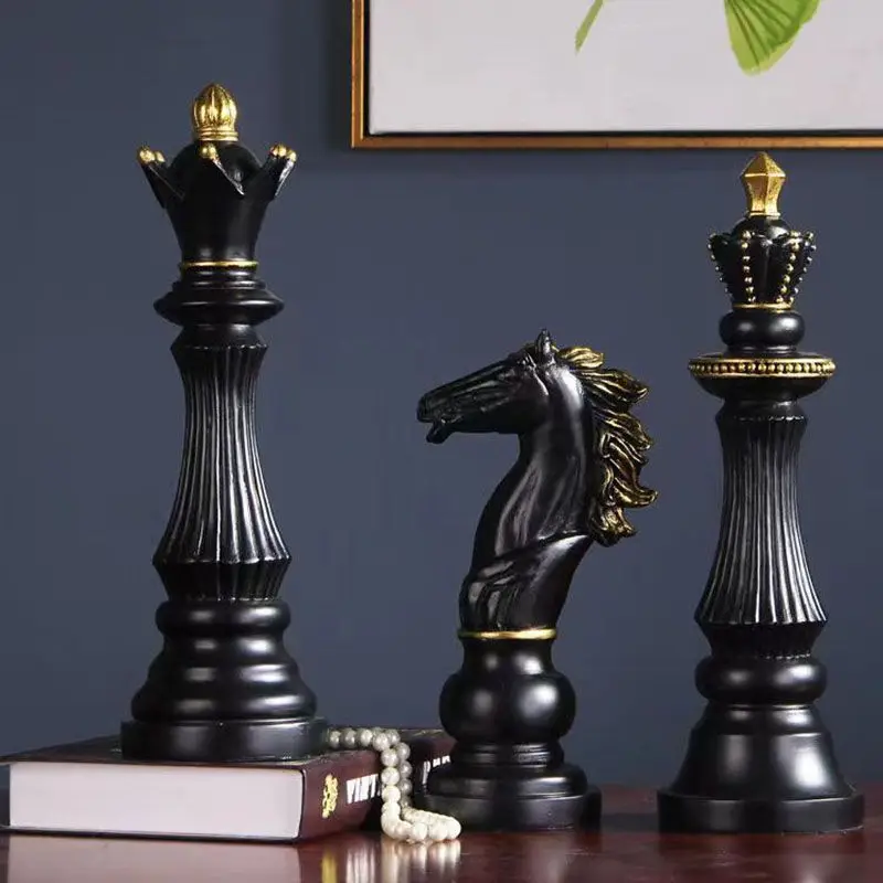 Chess ornaments French court pure white modern living room study soft decoration