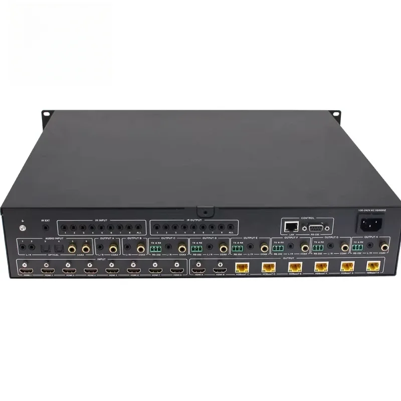 6x6 18Gbps 4k@60Hz YUV 4:4:4 오디오 매트릭싱 기능이 있는 HDBaseT 매트릭스