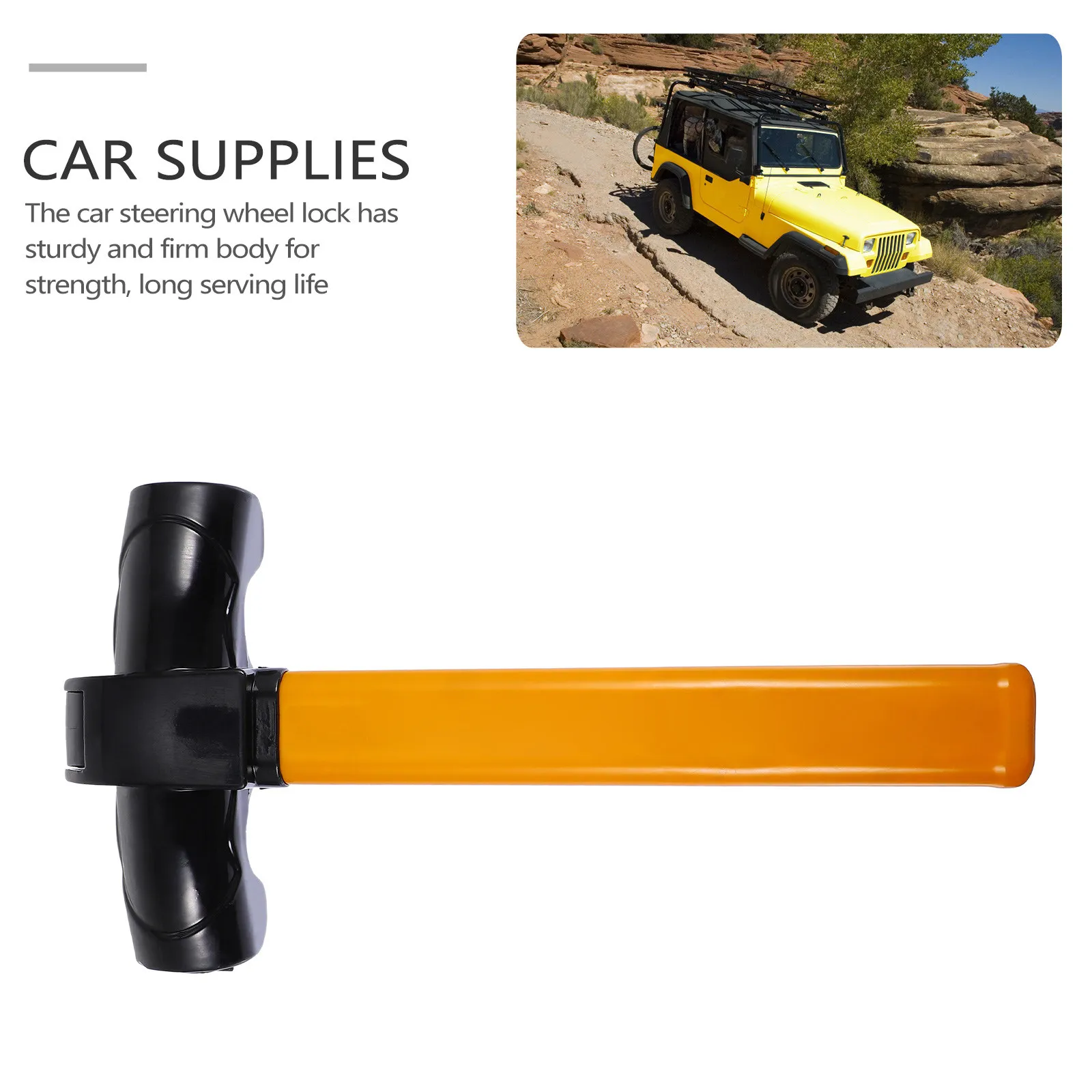 

Sturdy T-Shaped Car Steering Wheel Lock Bright Color Long Serving Life Suitable for Various Steering Wheel Covers Auto
