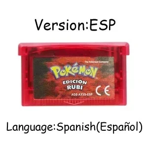 GBA Game Cartridge 32Bit Video Game Console Card Pokemon Emerald FireRed LeafGreen Ruby Sapphire Shiny Label NOE/FRA/ESP Versie