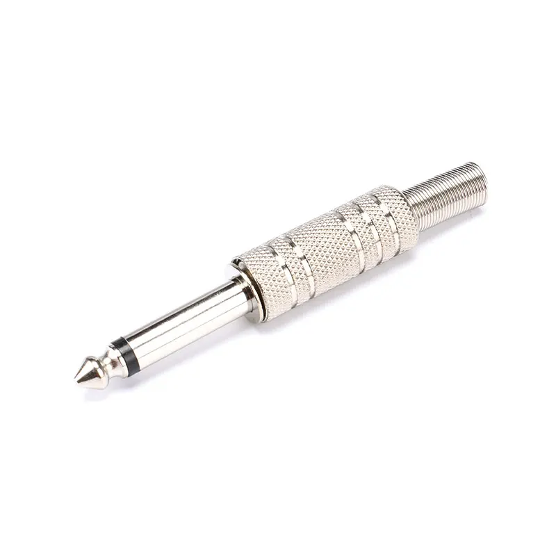 10pcs AUDIO CONNECTOR&ADAPTER 6.35MM Jack 6.35MM 6 Corners MONO PLUG TO 3.5 STEREO 6.35MM Silver Mono Audio Plug