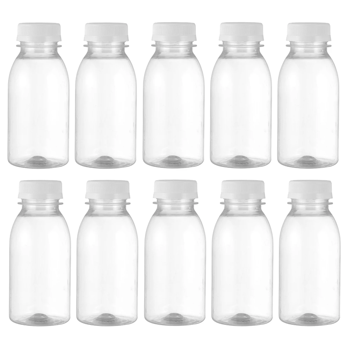 10Pcs 250ML Transparent Plastic Milk Storage Bottle Clear Juice Beverage Container Empty Drinking Bottles For Home Outdoor