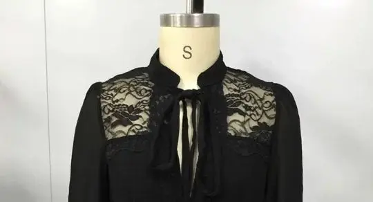 

Женская элегантная кружевная блузка из тюля с высоким воротником, завязками спереди, длинными пышными рукавами и кружевными манжетами, полупрозрачная, для летних вечеринок, шикарный топ