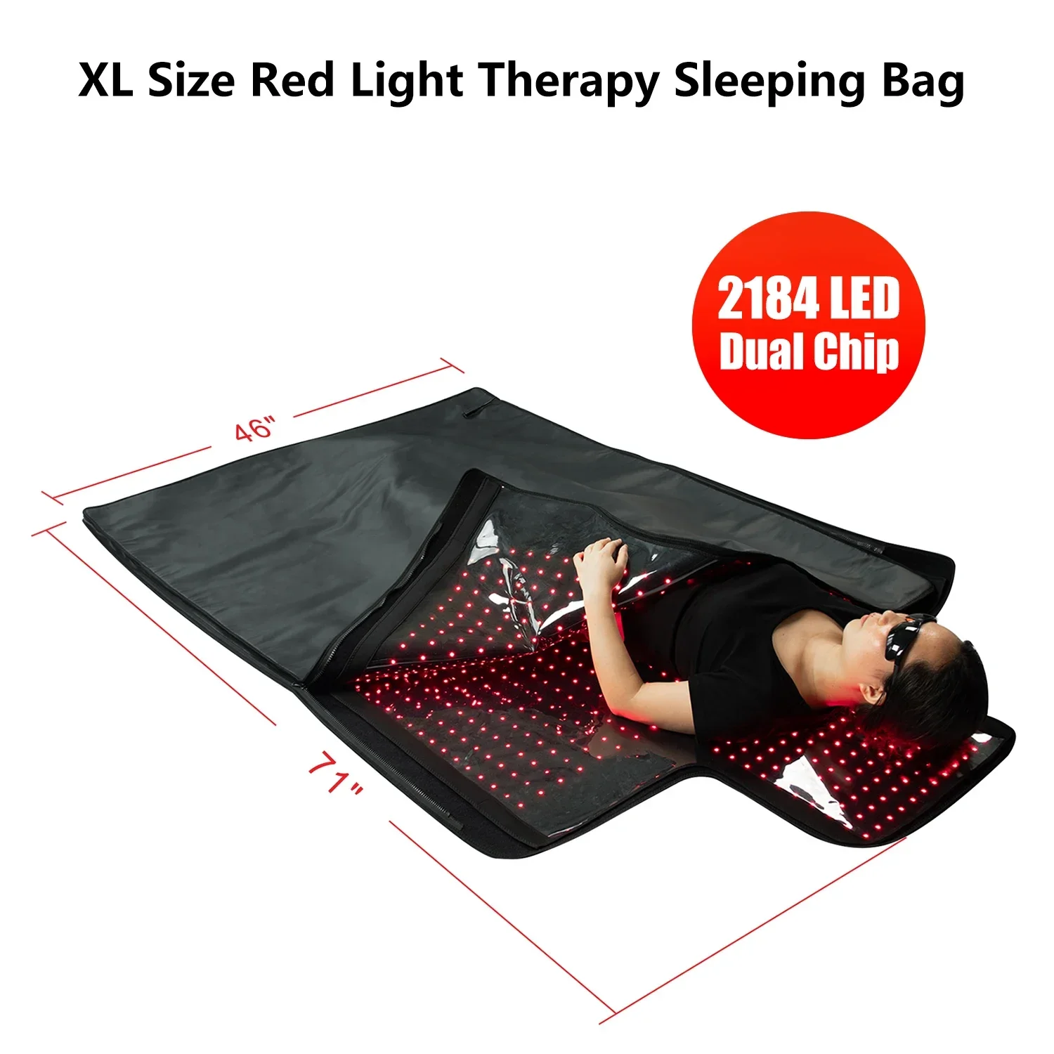 Large Size 660nm 850nm Infrared Full Body Therapy Sleeping Bag LED Red Light Therapy Mat