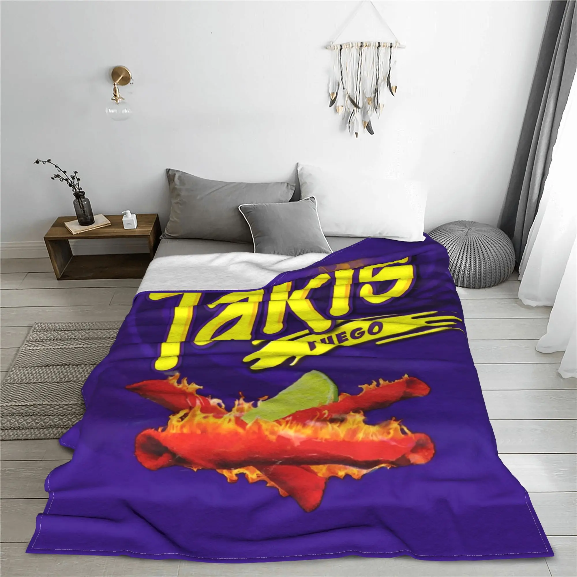 Cartoon Takis Snack Blanket Cover  Flannel Throw Blankets Bedding Couch Decoration Soft Warm Bedsprea