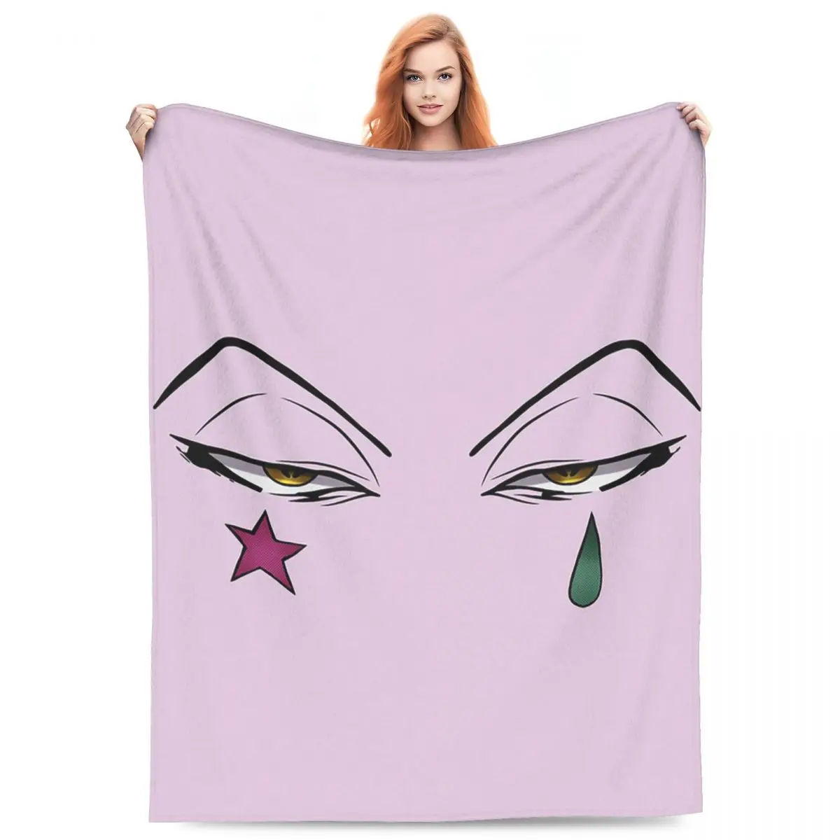 Anime Hisoka Hunter X Hunter Magical Joker Blanket Flannel Sofa Throw Blanket Lightweight for  Bedroom Outdoor Throws Bedspread