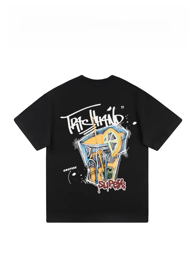 

Футболка BAIRBAOLIY с вышивкой в виде лимона, новая коллекция Весна-Лето, модная городская модель, дышащая, молодежная, стандартный крой