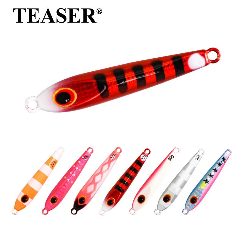 Señuelo de pesca luminoso UV de 30g-100g para pesca desde embarcación en la orilla, para lubina y pez pargo, cebo de plástico tipo streamer para pesca en el mar.
