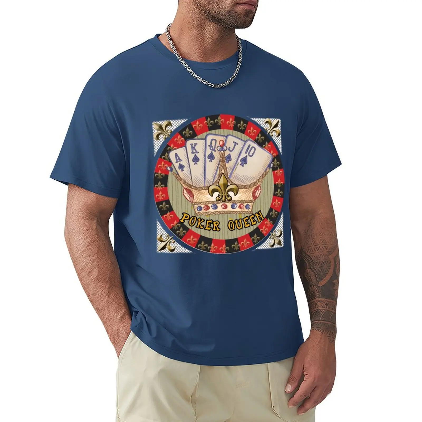 The Poker Queen T-shirt summer top quick-drying oversized t shirts for men