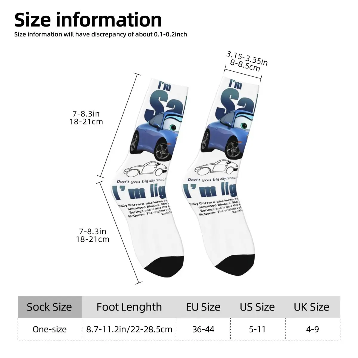 Sally I'm Lightning Cars McQueen Socks Modern Stockings Autumn Non Slip Women Men Socks Breathable Printed Cycling Socks