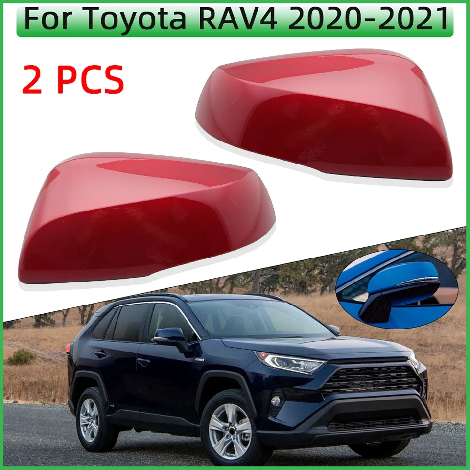 

2Pcs Rearview Mirror Cap For Toyota Rav4 2020 2021 Door Side Wing Mirror Cover Housing Shell Brown Milan Khaki White Black Grey