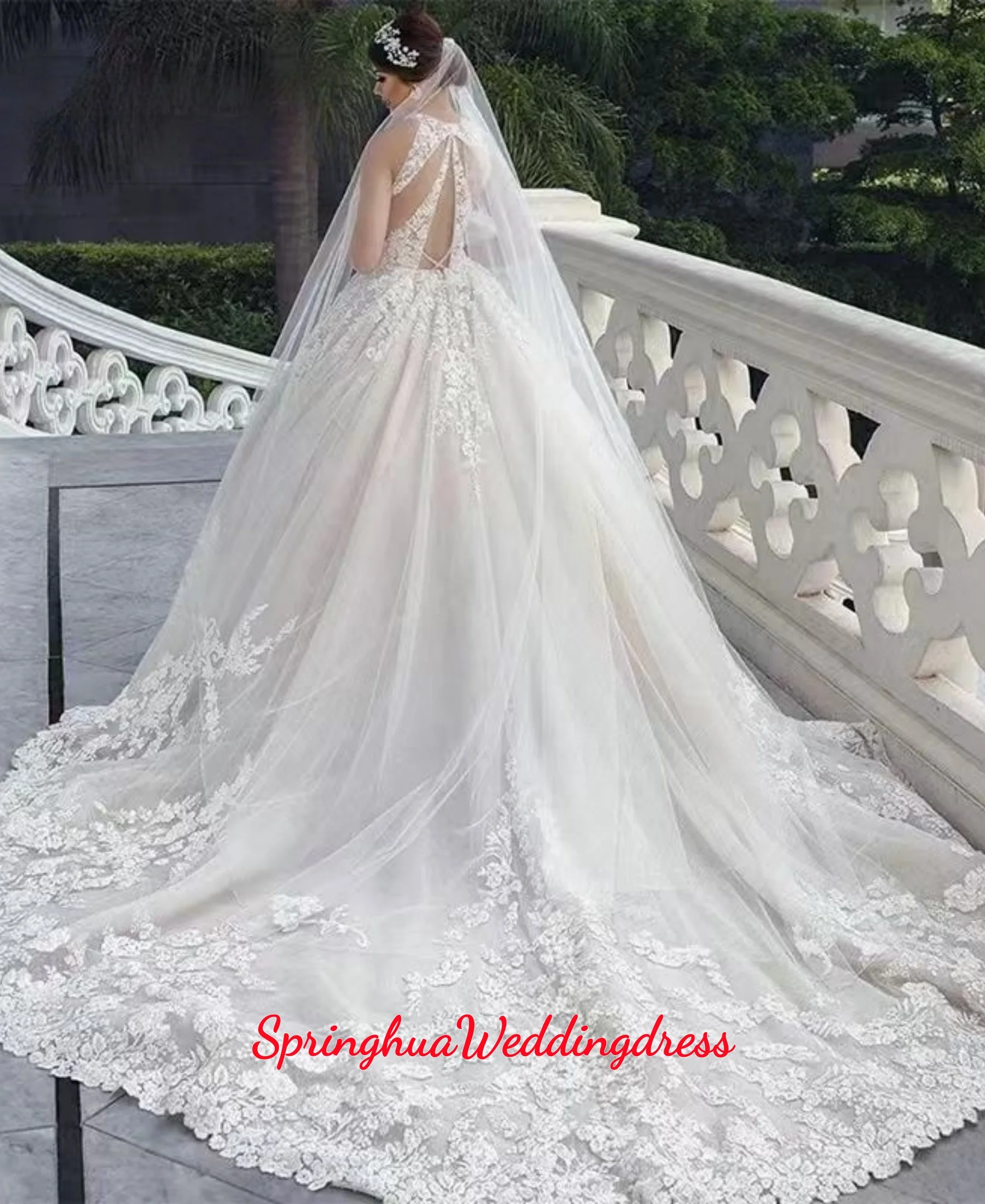 

Новые роскошные мусульманские свадебные платья с кружевом на заказ, бальные платья без рукавов со шлейфом, свадебные платья-робы, Vestido De Noiva