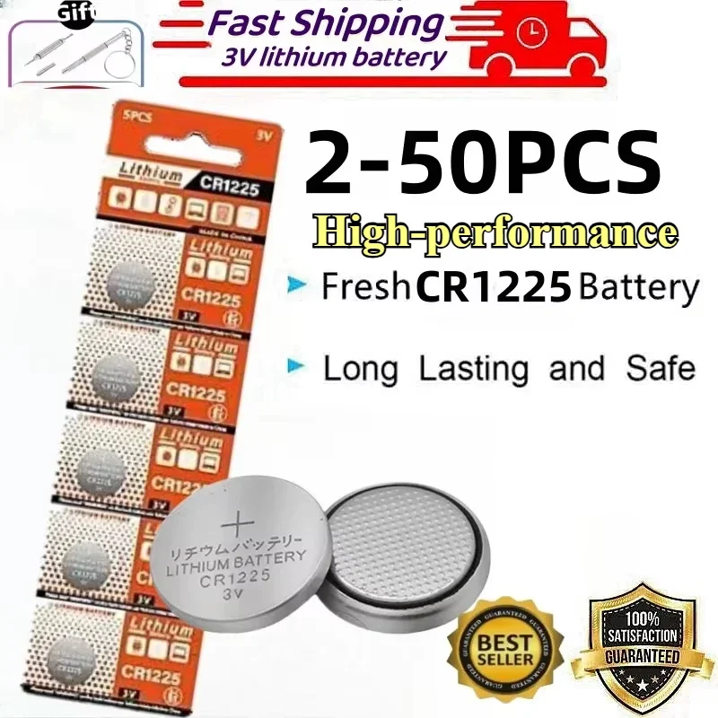 

2-50pcs CR1225 3V lithium battery Button Coin Batteries ECR1225 bateria cr 1225 For Electronic Instrument Remote Control Scale