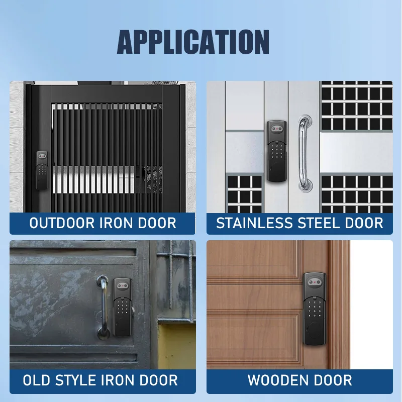 Face Recognition Door lock With Smart Doorbell & 2 Smart Cat's Eye Camera Support Visual Intercom by Tuya Smart Life App