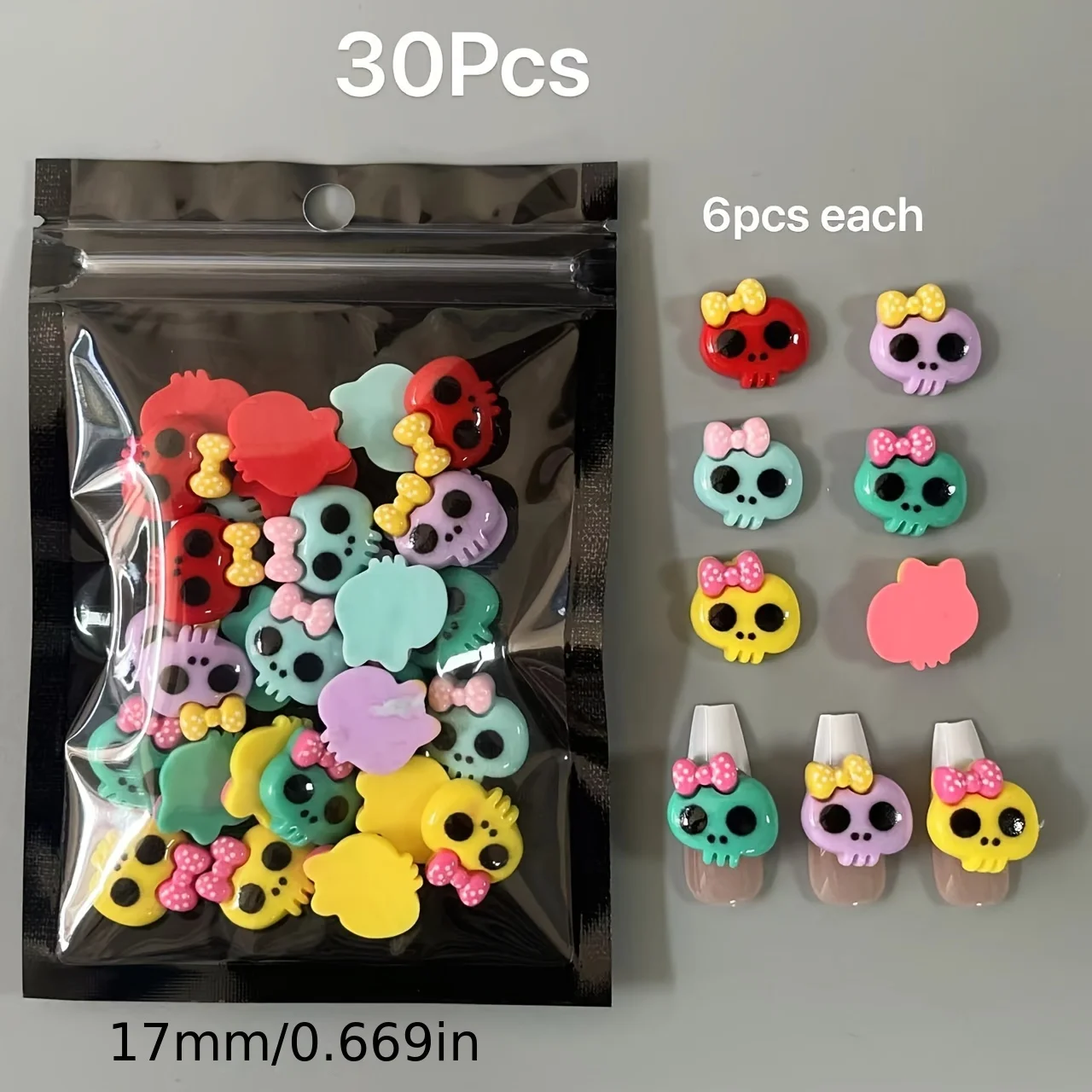 Bagged Resin Ornament Kitten Bunny Frog Bear Hot Girls Ice Cream Skull Head Cat-Shaped Crystal Diamond Xxl Nail Art Charms Decor