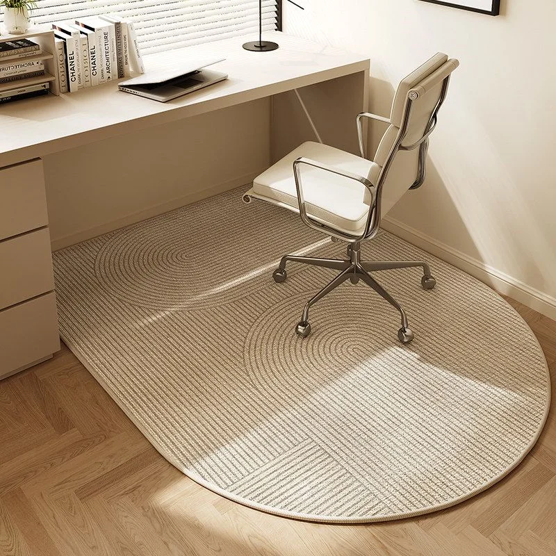 VIKAMA Cream Style Striped Study Floor Mat Washable Office Computer Chair Mat Living Room Bedroom Carpet Home Decoration
