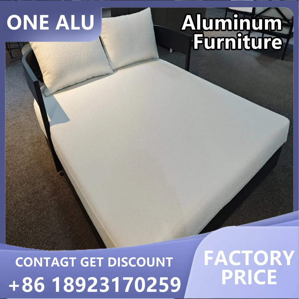 

Outdoor Sofa Aluminum & Teak Wood Patio Furniture Set Alloy Waterproof and Sun-proof Outdoor Garden Sofas for Hotel