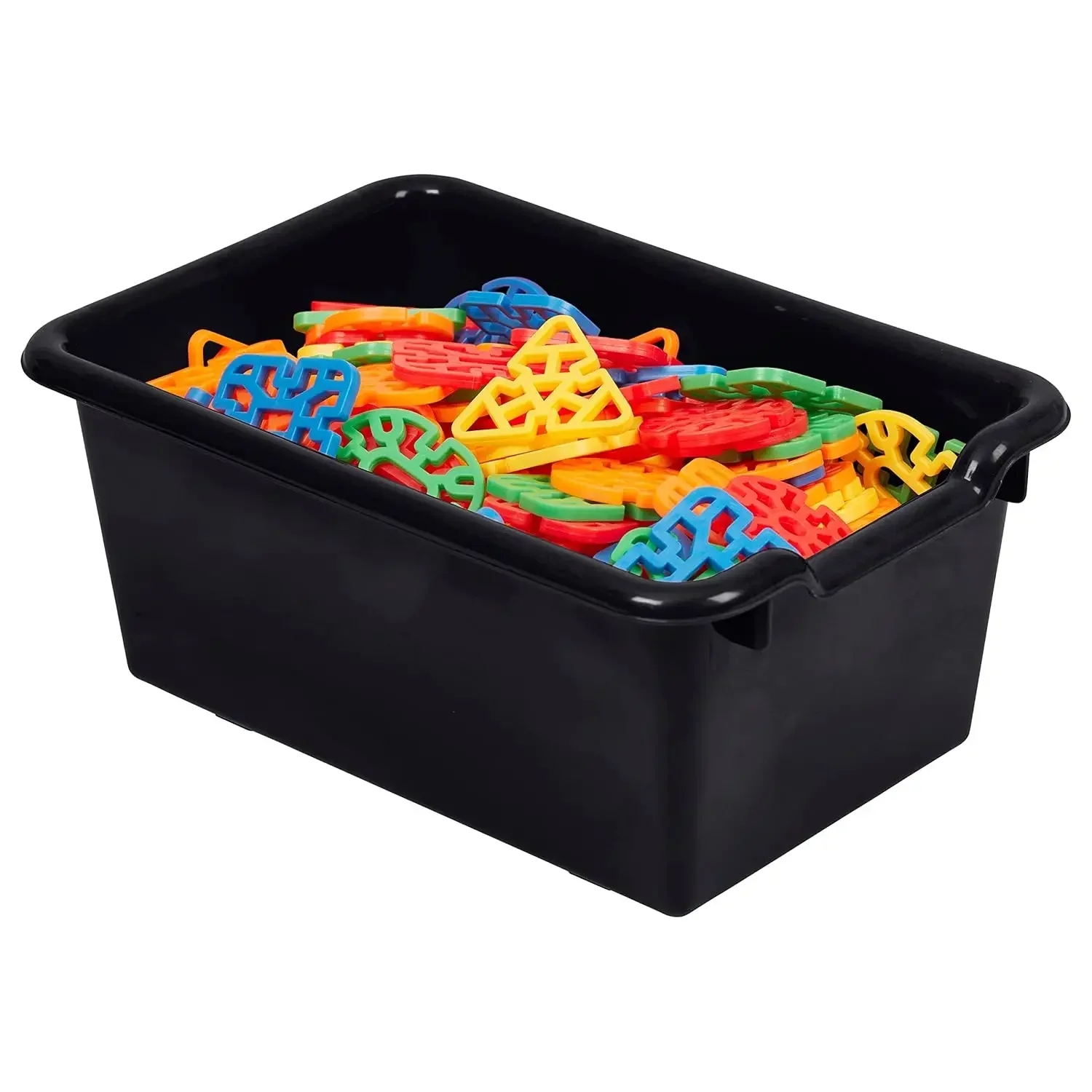 Scoop Front Storage Bin, Multipurpose Organization, Black, 30-Piece