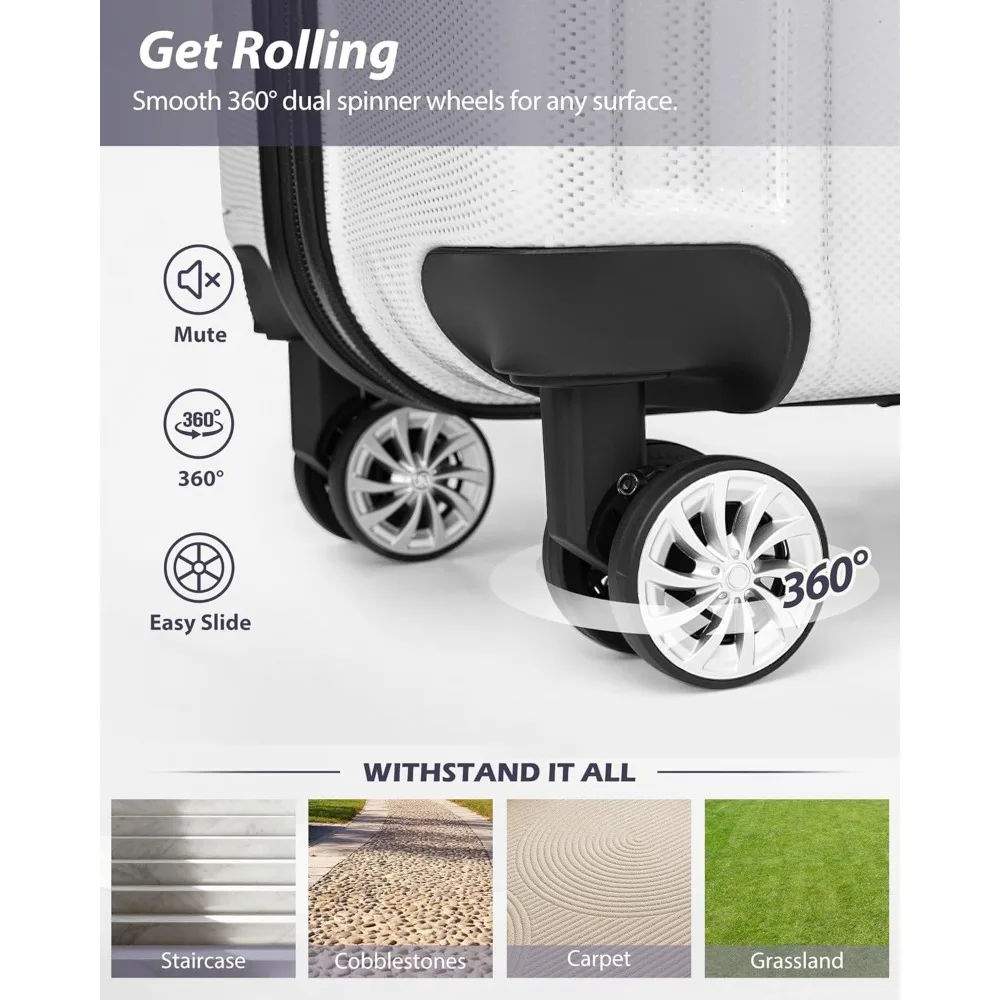 حقيبة سفر دوارة قابلة للتوسيع مقاس 20 بوصة، 24 بوصة، 28 بوصة مع مادة PC + ABS، تصميم جديد لرياح النبيذ #3