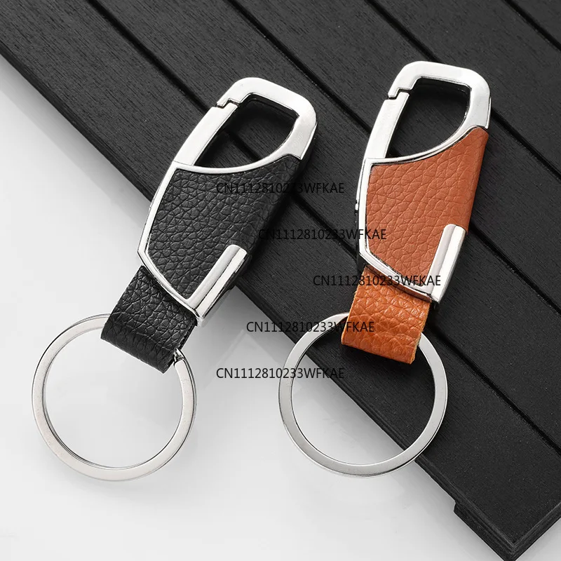 Creative metal keychain gifts men's car leather keychain men's waist buckle processing