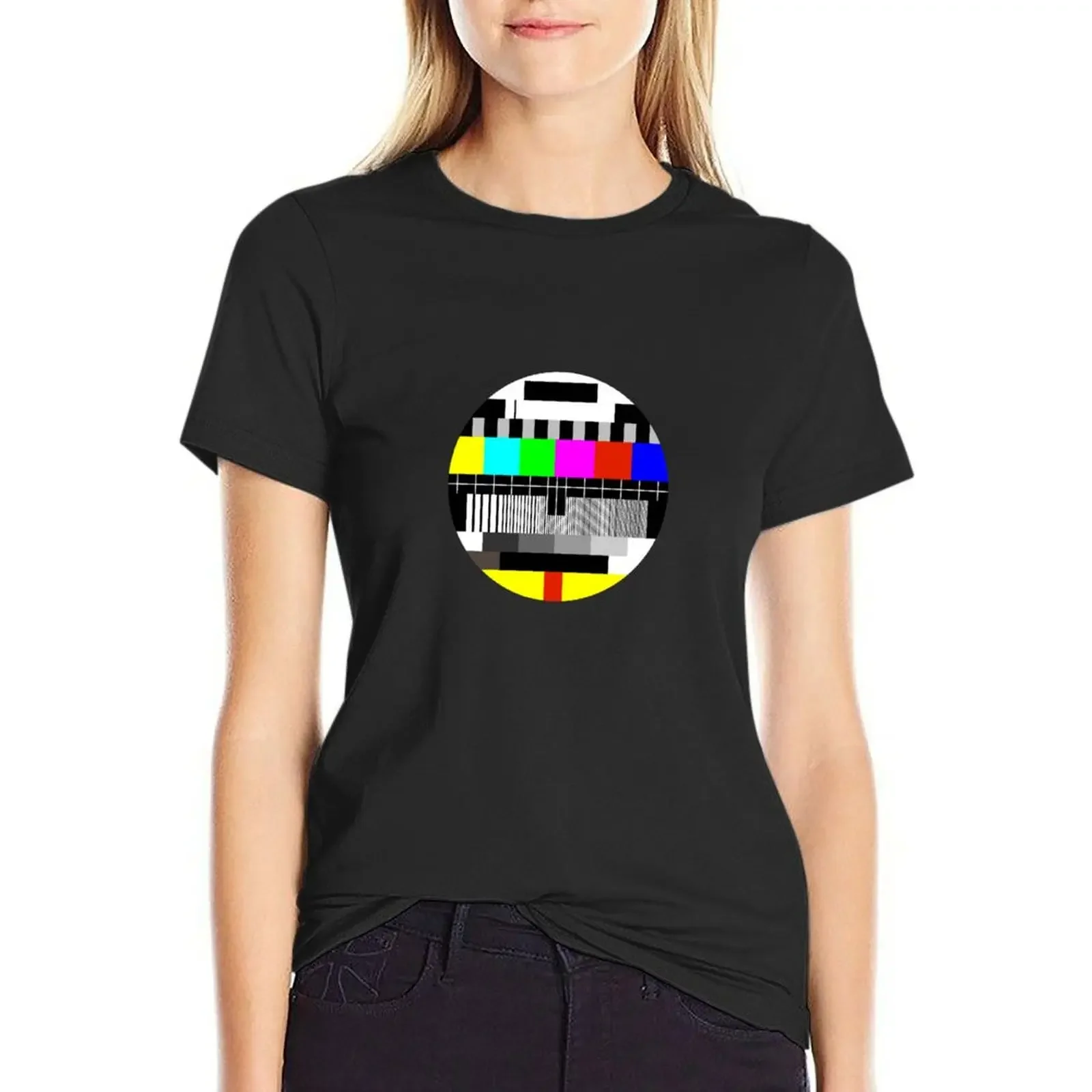 

TV test card test pattern T-Shirt sports fans Aesthetic clothing customs design your own cotton t shirts Women