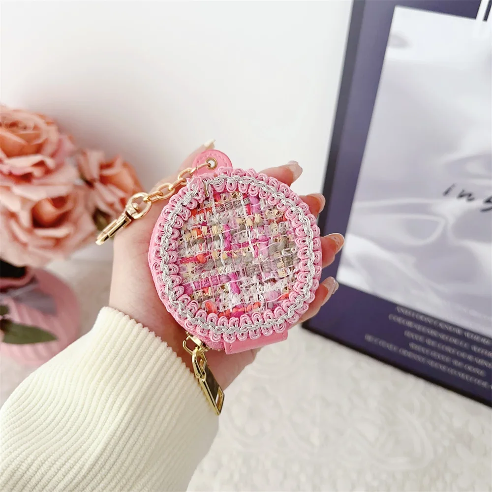 

Luxury Woven Fabric Plaid Wireless Earphone Case for AirPods 2 3 pro For Huawei Freebuds For Samsung Headphones Bag Anti-lost
