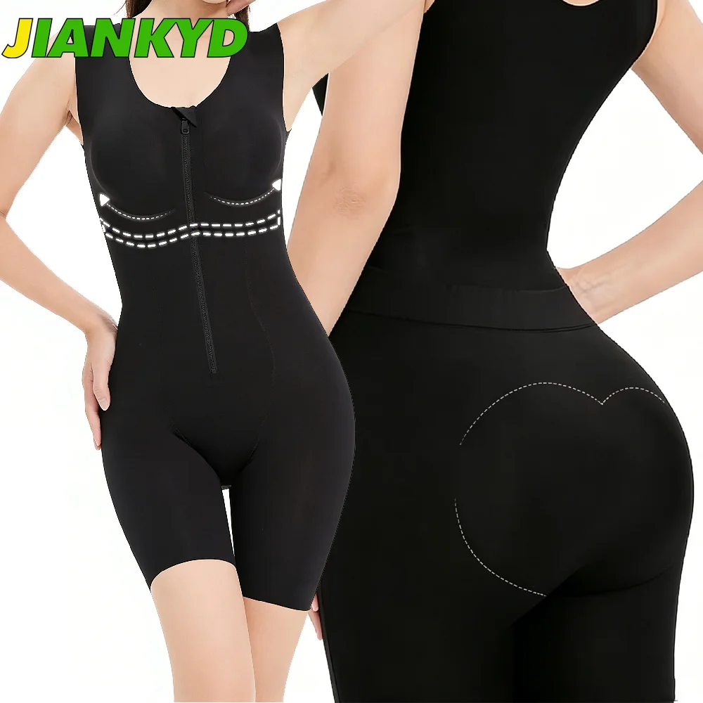 

1PCS Womens Full Body Shaper Fajas Colombianas Zipper Crotch Compression Garment Tummy Control Butt Lifter Moldeadoras Shapewear