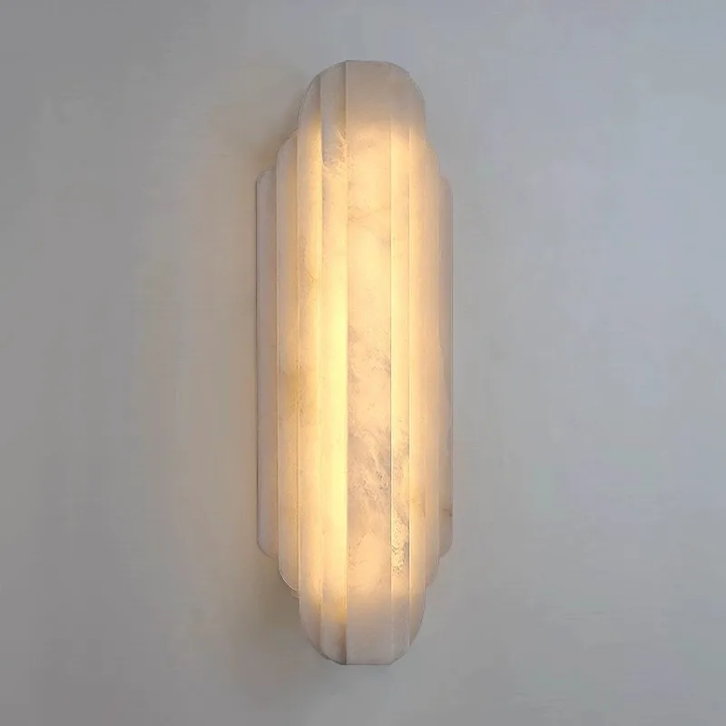مصباح حائط رخامي فاخر حديث، مصباح تزيين غرفة المعيشة الفرنسي في العصور الوسطى، مصمم مدخل بسيط، مصباح بجانب السرير لغرفة النوم #4