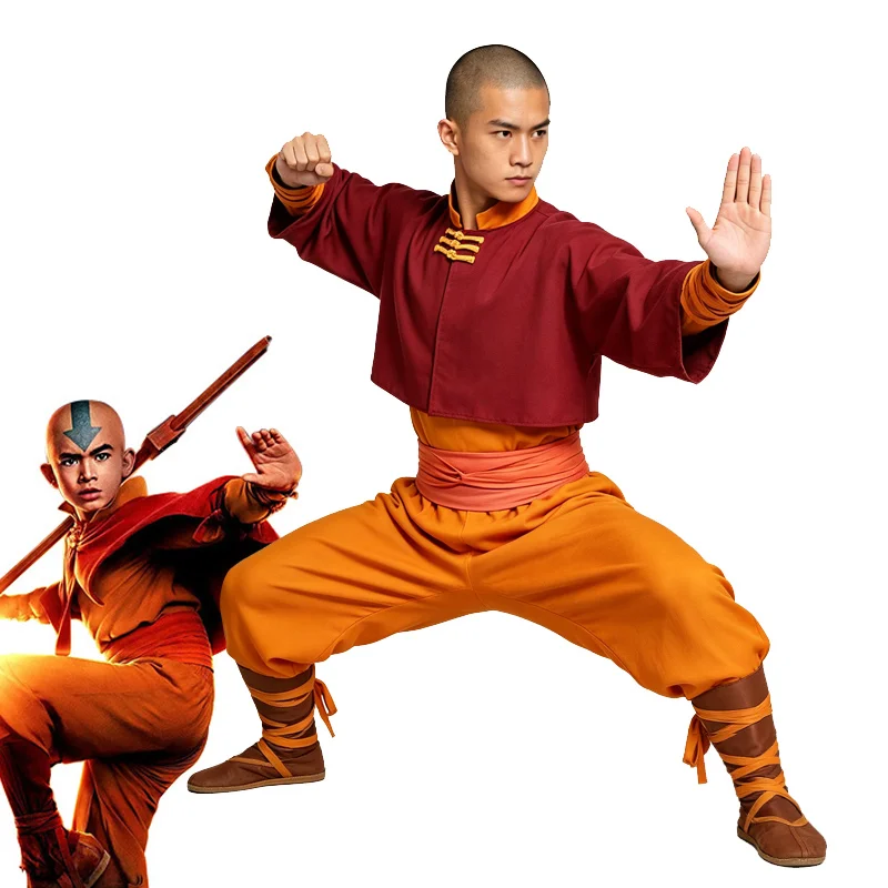 Disfraz de Avatar: La Leyenda de Aang, Traje de Cosplay de Aang, Mono para Halloween, Carnaval, Disfraz para Hombre