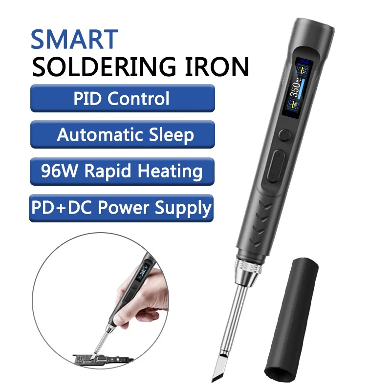 T65-SP Electric Soldering Iron 96W DC Power Rapid Heating PD Adjustable 150-450℃ Constant Temperature Portable Soldering Kit