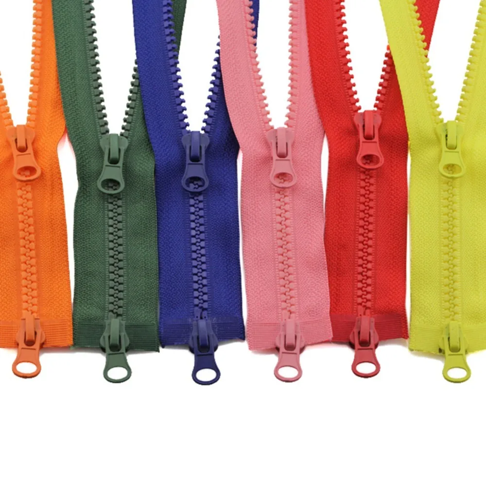 Portable 90cm Two Way Chunky Zip #5 Double Slider Resin Zipper Plastic Teeth Zipper Open End Jacket Long Zips