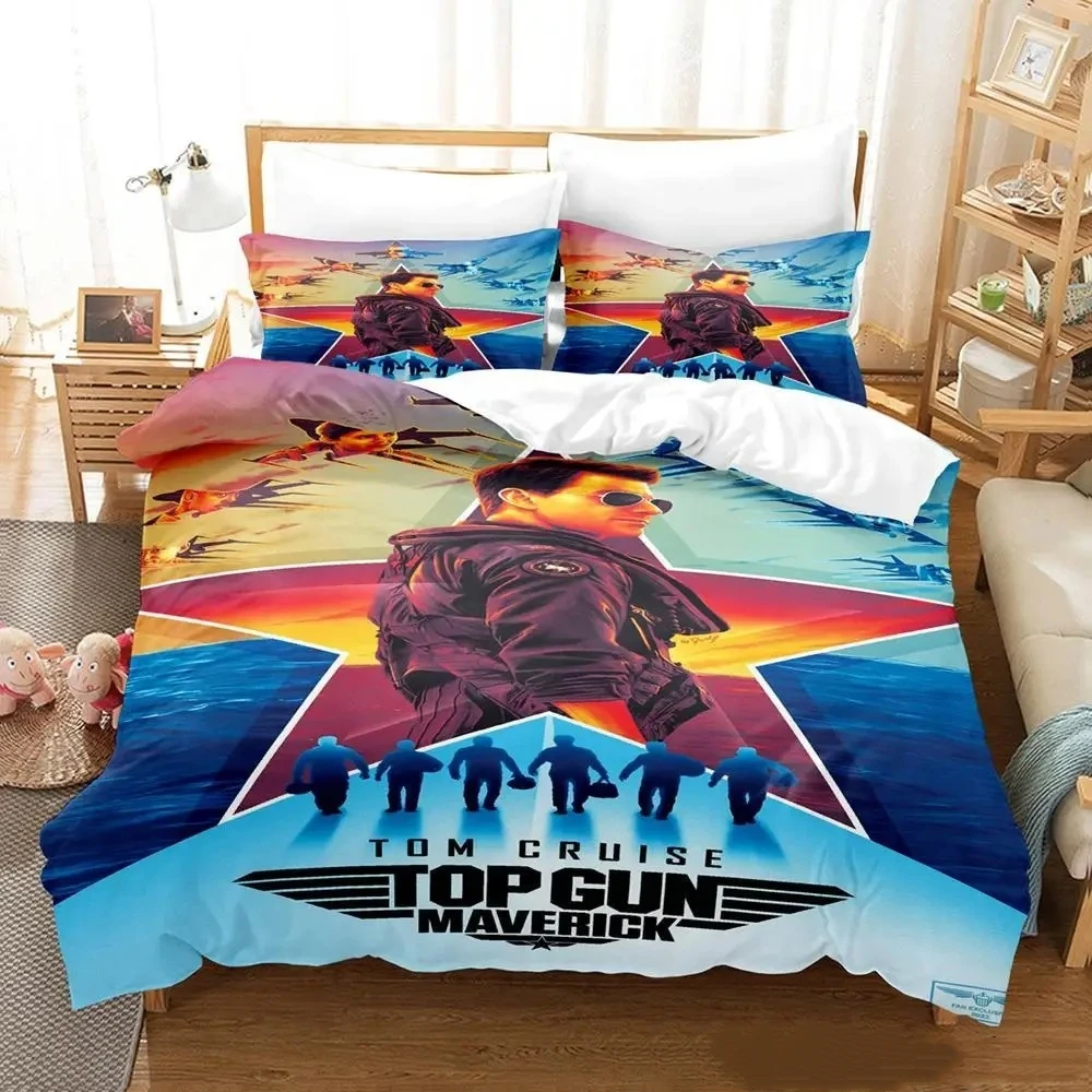 

2023 Top Gun Maverick Bedding Set Single Twin Full Queen King Size Bed Set Aldult Kid Bedroom Duvetcover Sets parure de lit Bed
