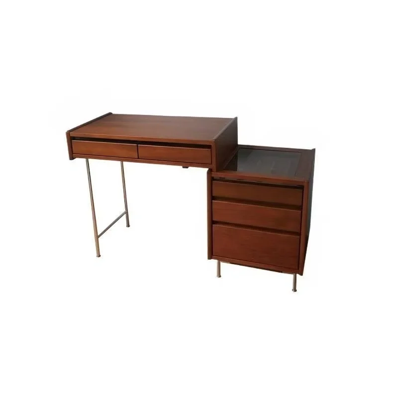 Brown Vintage Vanity Table Dest Storage Simple Long Europa Drawer Makeup Vanity Desk Solid Wood Mobiletto Per Trucco Furniture