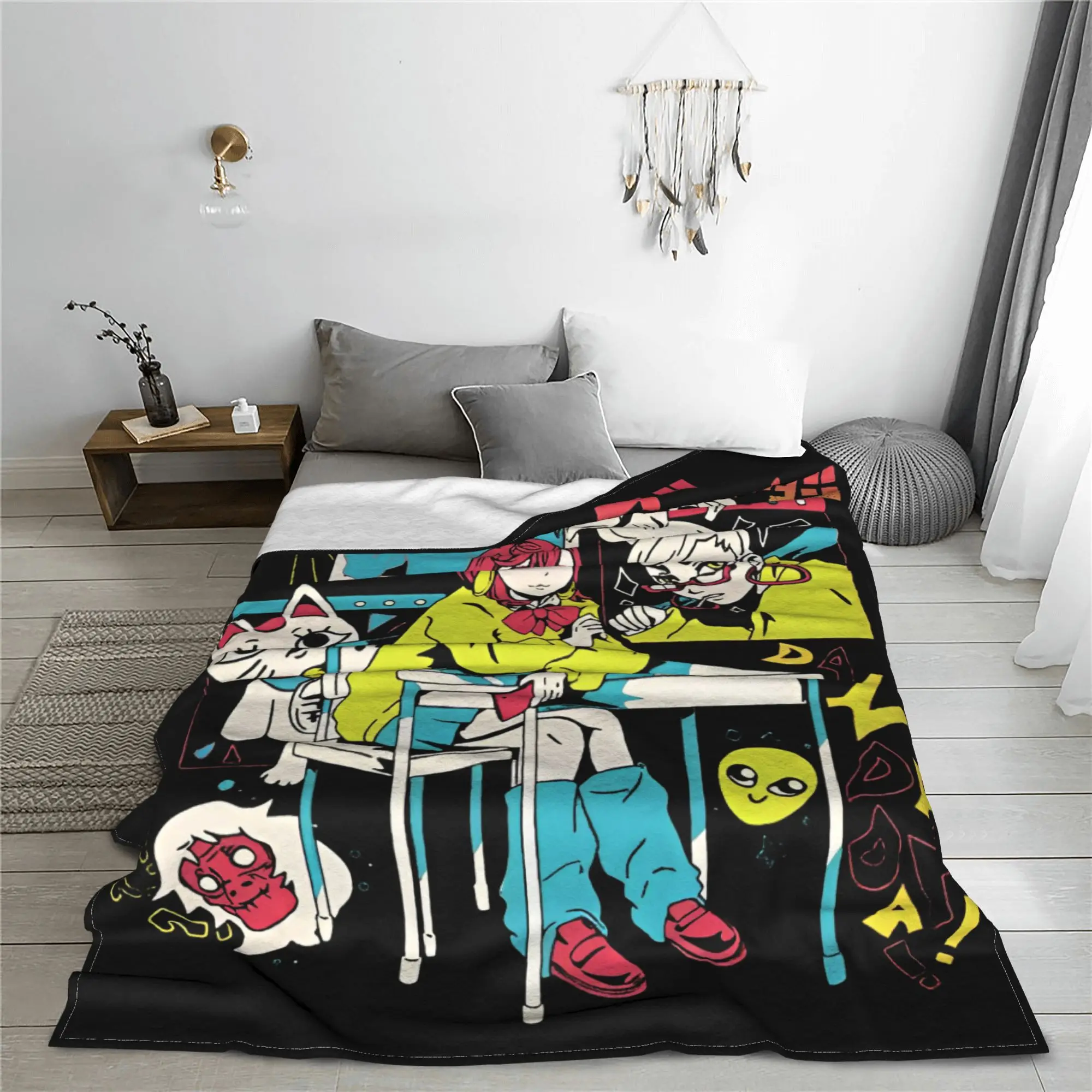 Dandadan Anime Ayase Momo Okarun Blanket Cover Fleece Manga Japan Warm Throw Blankets Outdoor Travel Bedroom Plush Thin Quilt