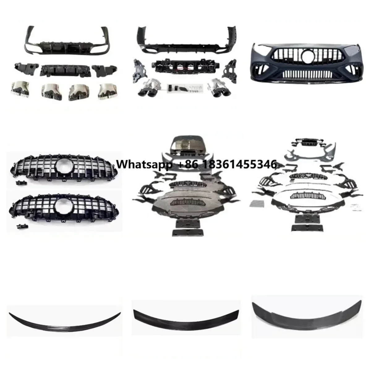 

For CLS260 CLS300 18-23 upgrade to GT63 Front Rear bumper Rear lip Tail wing Grille Car Accessories Body kit