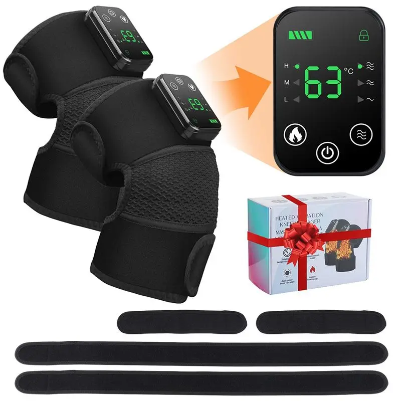 

A24F-Thermal Knee Massager 3-In-1 Shoulder Knee Elbow Heating Massage Support Brace Rechargeable Pad Arthritis Pain Relief